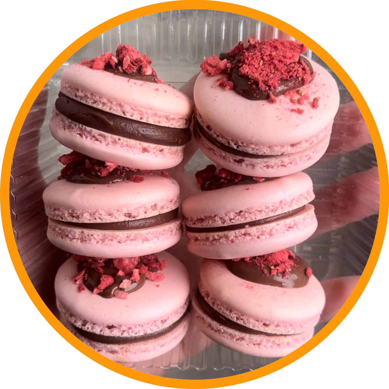 Strawberry Chocolate Macarons