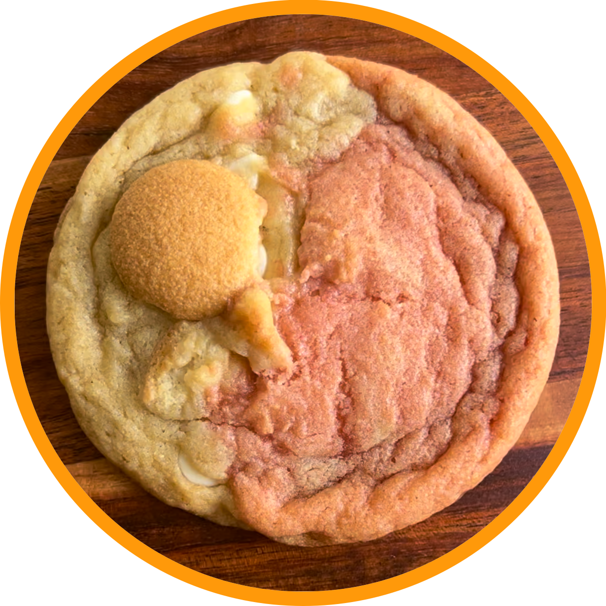 Large Strawberry Banana Pudding Cookies